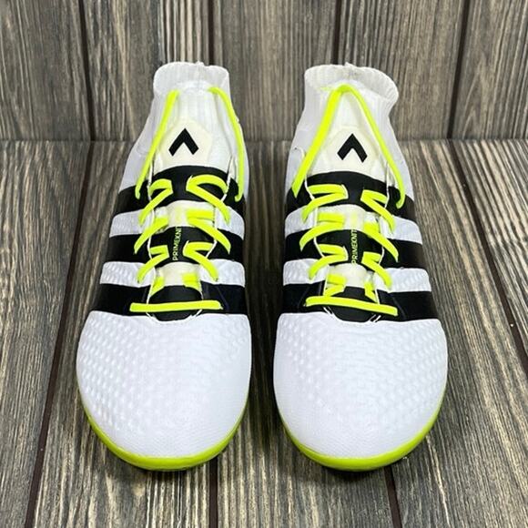 adidas PrimeKnit Skin Soccer Cleats Futbol Boots Women Sz 6 AQ3456 White Yellow - Picture 2 of 7